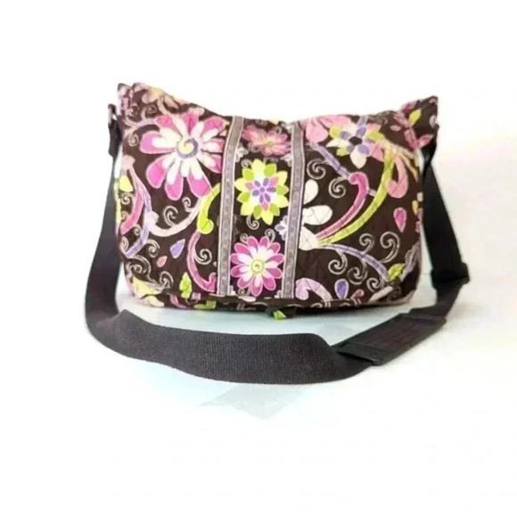 Vera Bradley Handbags - Vera Bradley Top Flap Purple Punch Crossbody Messenger Bookbag